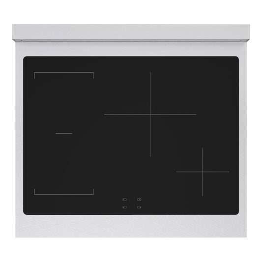 ZLINE 30 in. 4.2 cu. ft. Paramount Induction Range with 4 Element Cooktop and Electric Convection Oven in Satin Stainless Steel (SINRS-30) top-down, above cooktop.