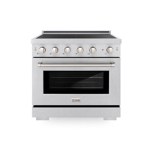 ZLINE 36 in. 5.2 cu. ft. Paramount Induction Range with 5 Element Cooktop and Electric Convection Oven in Satin Stainless Steel (SINRS-36)