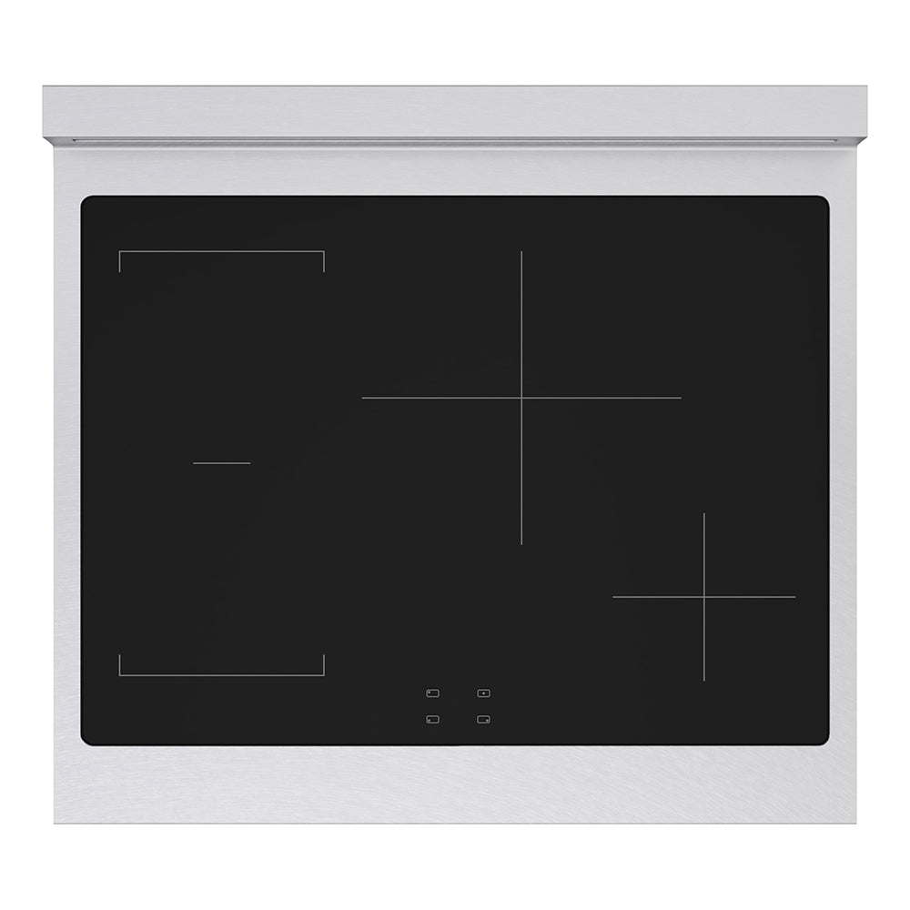 ZLINE Autograph Edition 30 in. 4.2 cu. ft. Paramount Induction Range with 4 Element Cooktop and Electric Convection Oven in Satin Stainless Steel with Polished Gold Accents (SINRSZ-30-G) top-down, above cooktop.