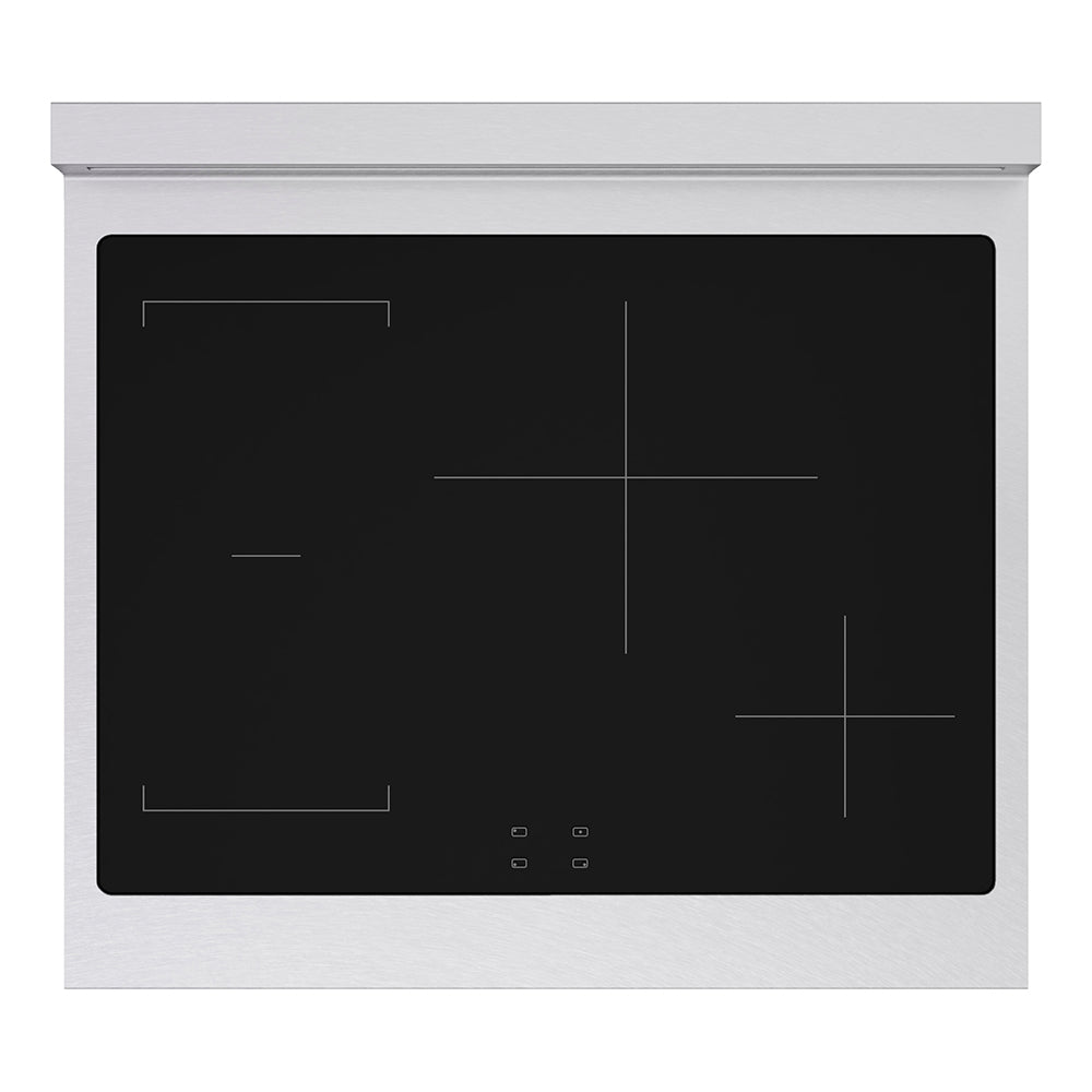 ZLINE Autograph Edition 30 in. 4.2 cu. ft. Paramount Induction Range with 4 Element Cooktop and Electric Convection Oven in Satin Stainless Steel with Matte Black Accents (SINRSZ-30-MB) top-down, above induction cooktop.