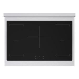 ZLINE Autograph Edition 36 in. 5.2 cu. ft. Paramount Induction Range with 5 Element Cooktop and Electric Convection Oven in Satin Stainless Steel with Polished Gold Accents (SINRSZ-36-G) top-down, above cooktop.