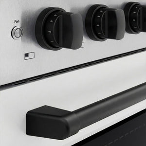 ZLINE Autograph Edition 24 in. 3.2 cu. ft. Paramount Induction Range with 3 Element Cooktop and Electric Convection Oven in Satin Stainless Steel with White Matte Door and Matte Black Accents (SINRSZ-WM-24-MB)