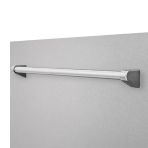 ZLINE 24 in. Tallac Series 3rd Rack Tall Tub Dishwasher with Satin Stainless Steel Panel and Stainless Steel Tub, 51dBa (DWV-SN-24) handle detail.