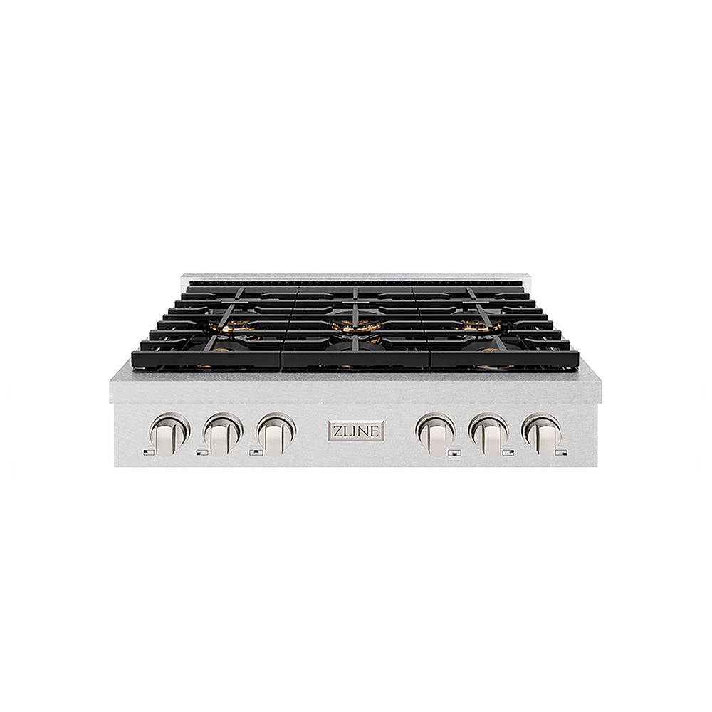 ZLINE 36 in. Paramount Gas Rangetop with 6 Burner DuoPro™ Cooktop in Satin Stainless Steel (PSRTS-36)
