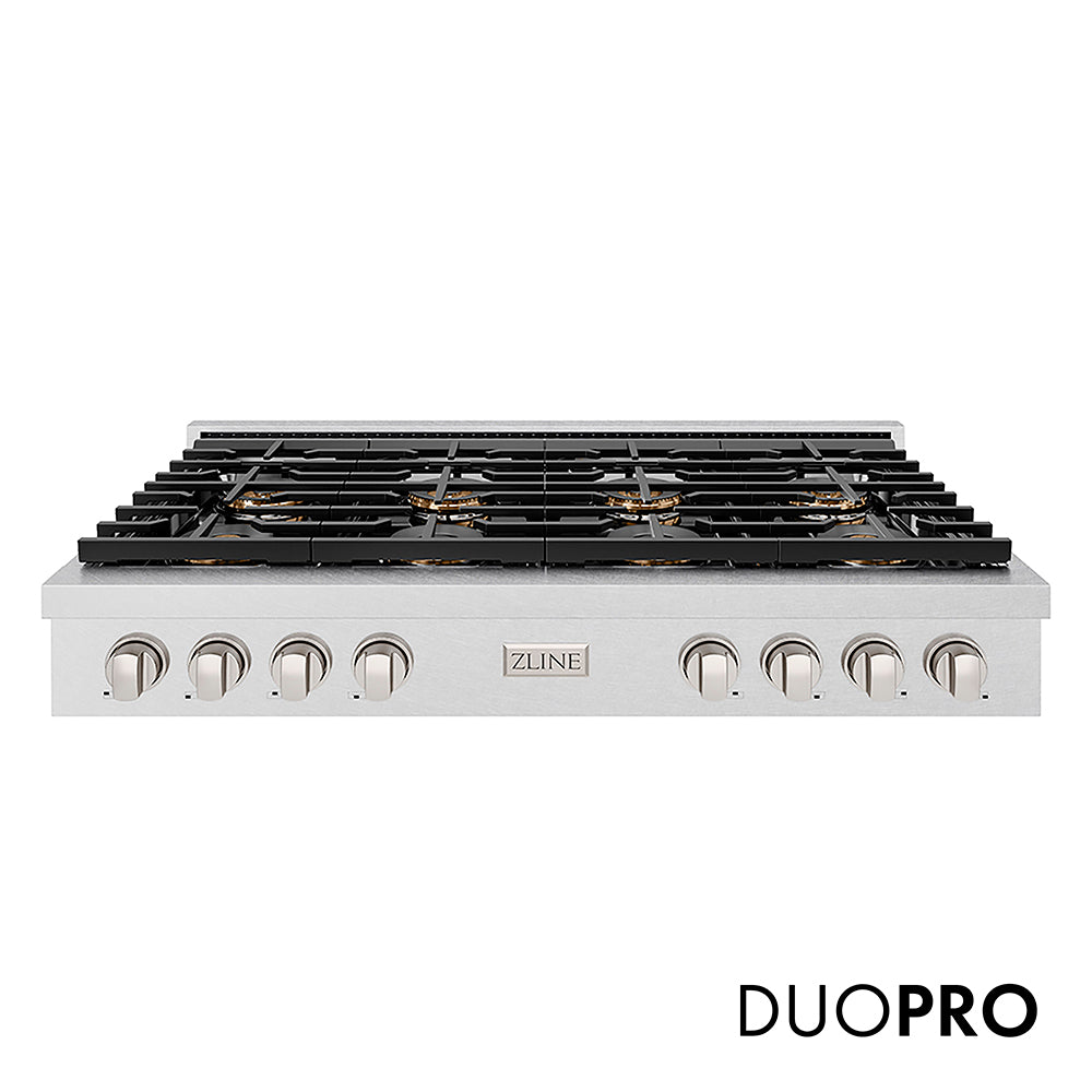 ZLINE 48 in. Paramount Gas Rangetop with 8 Burner DuoPro™ Cooktop in Satin Stainless Steel (PSRTS-48)