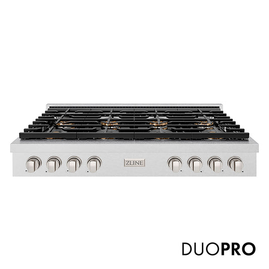 ZLINE 48 in. Paramount Gas Rangetop with 8 Burner DuoPro™ Cooktop in Satin Stainless Steel (PSRTS-48)