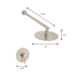 ZLINE El Dorado Shower Faucet in Brushed Nickel (ELD-SHF-BN) dimensional diagram.