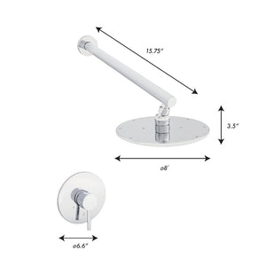 ZLINE El Dorado Shower Faucet in Chrome (ELD-SHF-CH) dimensional diagram.