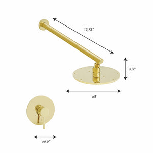 ZLINE El Dorado Rainfall Shower Faucet in Polished Gold (ELD-SHF-PG) dimensions.