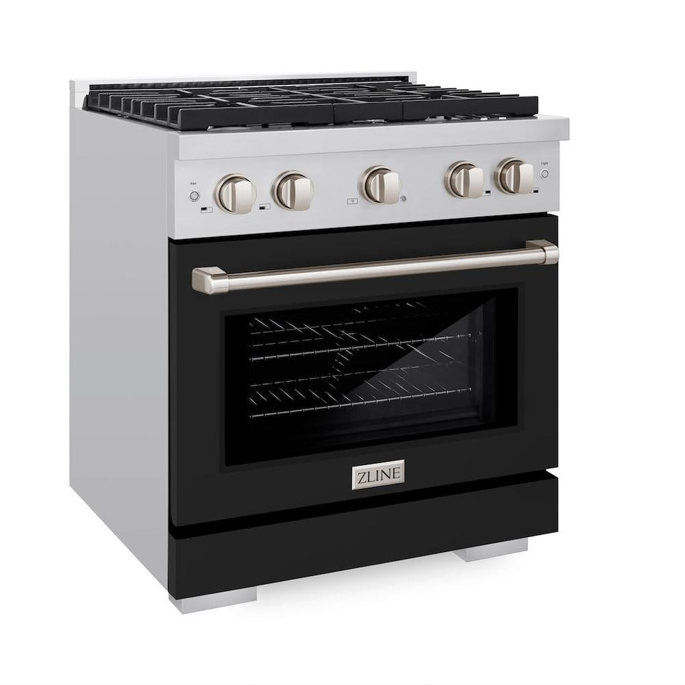 ZLINE 30" Gas Range with Black Matte Oven Door (SGRBLM30) ZLINE