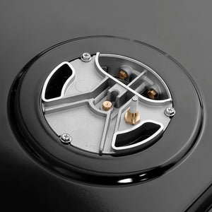 ZLINE Autograph Edition 48 in. 6.7 cu. ft. Paramount Dual Fuel Range with 8 Burner DuoPro™ Cooktop and Dual Ovens with Black Matte Doors and Polished Gold Accents (PSDRZ-BLM-48-G) close-up, DuoPro™ burner.