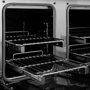 ZLINE Autograph Edition 48 in. 6.7 cu. ft. Paramount Dual Fuel Range with 8 Burner DuoPro™ Cooktop and Dual Ovens with White Matte Doors and Matte Black Accents (PSDRZ-WM-48-MB) oven racks.