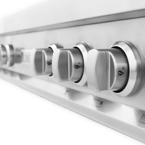 Stainless steel knobs on ZLINE 48 in. Gas Rangetop (RT48)