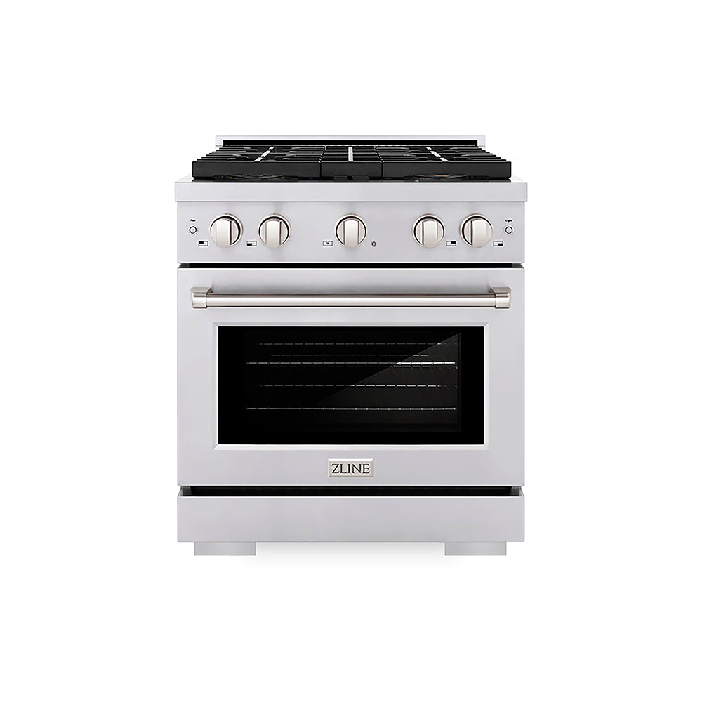 ZLINE 30 in. 4.2 cu. ft. Paramount Gas Range with 4 Burner DuoPro™ Cooktop and Convection Gas Oven in Stainless Steel (PSGR30)
