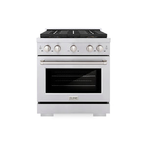 ZLINE 30 in. 4.2 cu. ft. Paramount Gas Range with 4 Burner DuoPro™ Cooktop and Convection Gas Oven in Stainless Steel (PSGR30)
