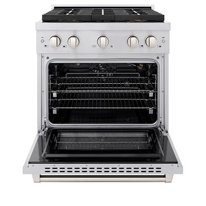 ZLINE 30 in. 4.2 cu. ft. Paramount Gas Range with 4 Burner DuoPro™ Cooktop and Convection Gas Oven in Stainless Steel (PSGR30)