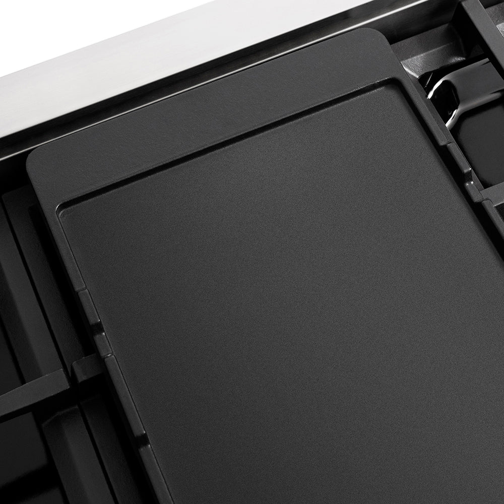 ZLINE Autograph Edition 48 in. 6.7 cu. ft. Paramount Gas Range with 8 Burner DuoPro™ Cooktop and Dual Ovens in Stainless Steel with Polished Gold Helix Handles and Accents (PSGRZ-48-KG)