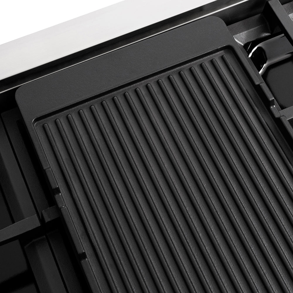 ZLINE Autograph Edition 48 in. 6.7 cu. ft. Paramount Gas Range with 8 Burner DuoPro™ Cooktop and Dual Ovens in Stainless Steel with Polished Gold Helix Handles and Accents (PSGRZ-48-KG)