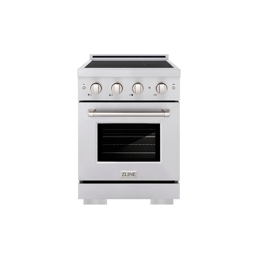 ZLINE 24 in. 3.2 cu. ft. Paramount Induction Range with 3 Element Cooktop and Electric Convection Oven in Stainless Steel (SINR24)