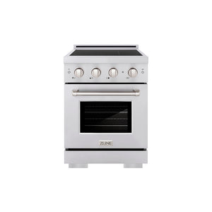 ZLINE 24 in. 3.2 cu. ft. Paramount Induction Range with 3 Element Cooktop and Electric Convection Oven in Stainless Steel (SINR24)