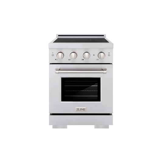 ZLINE 24 in. 3.2 cu. ft. Paramount Induction Range with 3 Element Cooktop and Electric Convection Oven in Stainless Steel (SINR24)