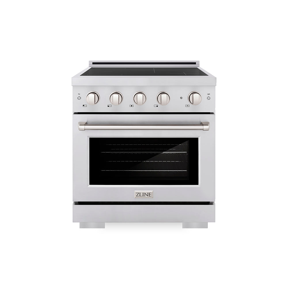 ZLINE 30 in. 4.2 cu. ft. Paramount Induction Range with 4 Element Cooktop and Electric Convection Oven in Stainless Steel (SINR30)