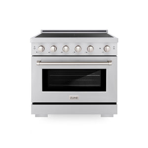 ZLINE 36 in. 5.2 cu. ft. Paramount Induction Range with 5 Element Cooktop and Electric Convection Oven in Stainless Steel (SINR36)