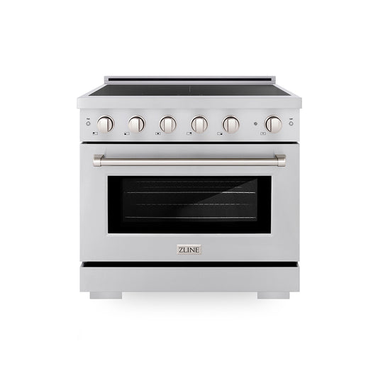 ZLINE 36 in. 5.2 cu. ft. Paramount Induction Range with 5 Element Cooktop and Electric Convection Oven in Stainless Steel (SINR36)