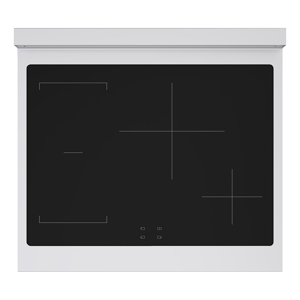 ZLINE Autograph Edition 30 in. 4.2 cu. ft. Paramount Induction Range with 4 Element Cooktop and Electric Convection Oven in Stainless Steel with Champagne Bronze Accents (SINRZ-30-CB) top-down, above cooktop.