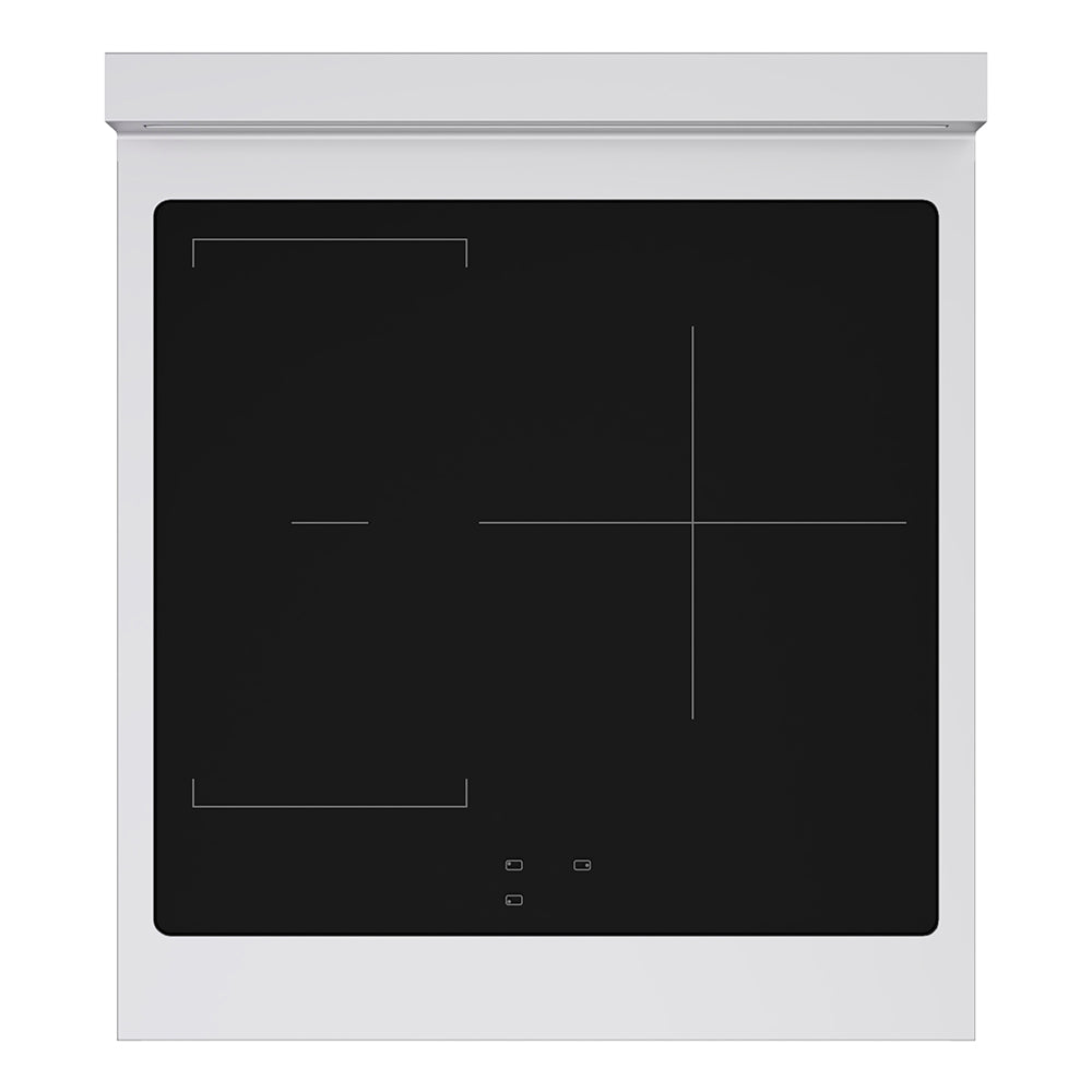 ZLINE Autograph Edition 24 in. 3.2 cu. ft. Paramount Induction Range with 3 Element Cooktop and Electric Convection Oven in Stainless Steel with White Matte Door and Champagne Bronze Accents (SINRZ-WM-24-CB)