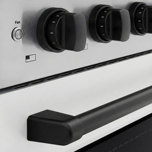 ZLINE Autograph Edition 24 in. 3.2 cu. ft. Paramount Induction Range with 3 Element Cooktop and Electric Convection Oven in Stainless Steel with White Matte Door and Matte Black Accents (SINRZ-WM-24-MB)