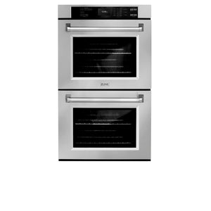 ZLINE 30 in. Professional True Convection Double Wall Oven with Air Fry and Self Clean in Stainless Steel (WAD-30) front closed.