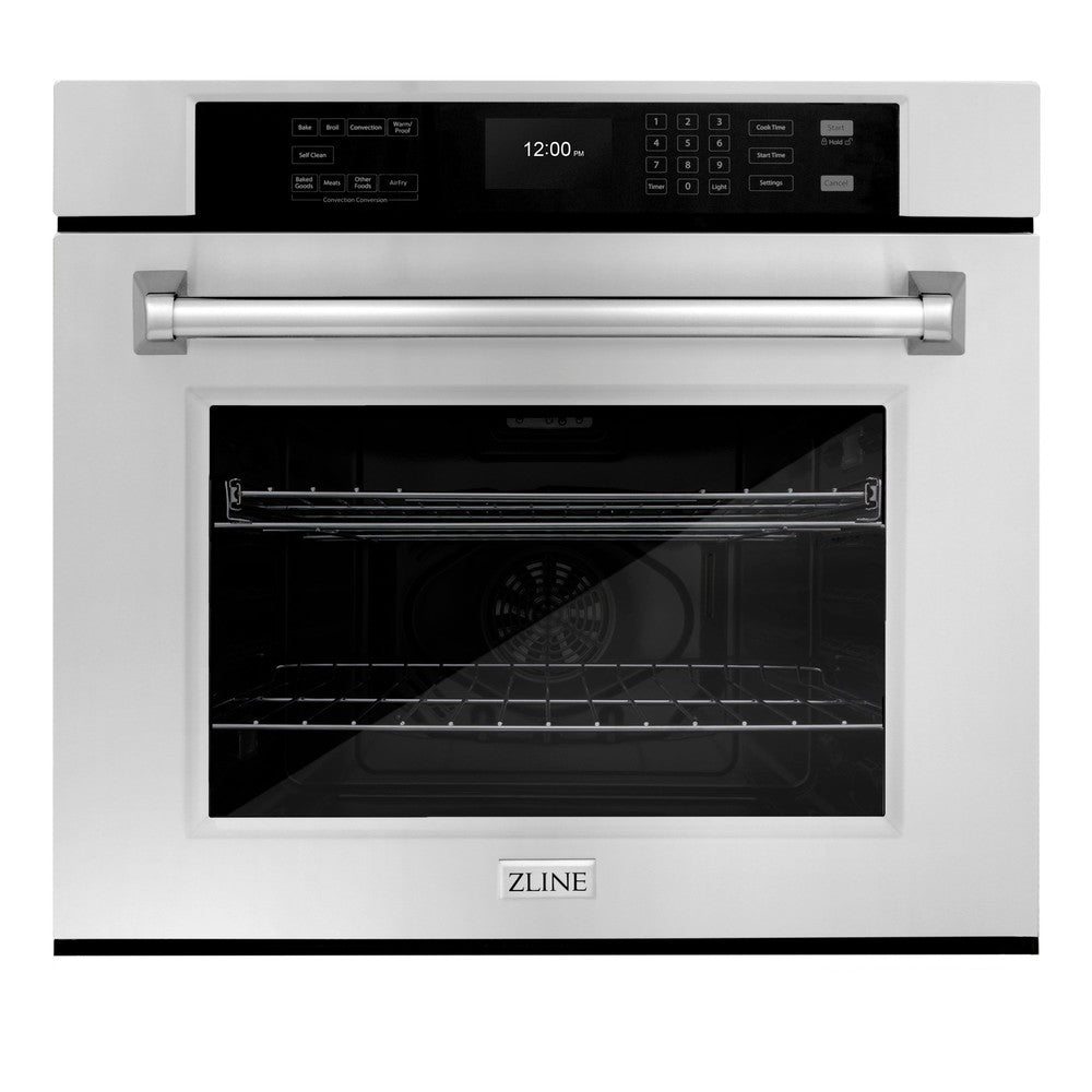 ZLINE 30 in. Professional True Convection Single Wall Oven with Air Fry and Self Clean in Stainless Steel (WAS-30)