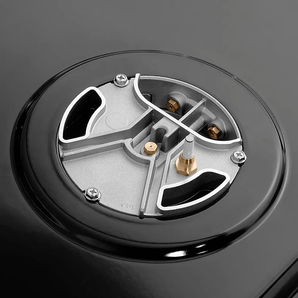 ZLINE 48 in. Paramount Gas Rangetop with 8 Burner DuoPro™ Cooktop in Stainless Steel (PSRT48) under DuoPro™ dual port burner.