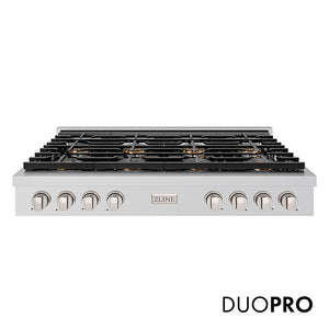 ZLINE 48 in. Paramount Gas Rangetop with 8 Burner DuoPro™ Cooktop in Stainless Steel (PSRT48)