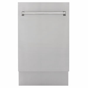 ZLINE 18 in. Tallac Series 3rd Rack Dishwasher with Auto Door Open Drying, 51dBa, Stainless Steel Panel (DWV-304-18) main image.