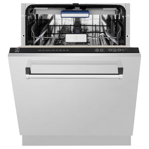 ZLINE 24 in. Tallac Series 3rd Rack Dishwasher with Auto Door Open Drying, 51dBa, Stainless Steel Panel (DWV-304-24)