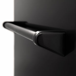 ZLINE 18 in. Tallac Series 3rd Rack Dishwasher with Auto Door Open Drying, 51dBa, Black Stainless Steel Panel (DWV-BS-18) close-up, handle location.