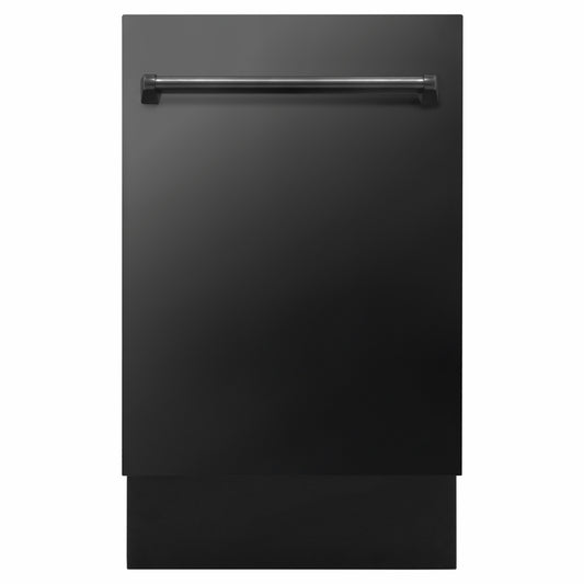 ZLINE 18 in. Tallac Series 3rd Rack Dishwasher with Auto Door Open Drying, 51dBa, Black Stainless Steel Panel (DWV-BS-18) main image.