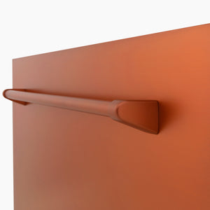 ZLINE 24 in. Tallac Series 3rd Rack Dishwasher with Auto Door Open Drying, 51dBa, Copper Panel (DWV-C-24) close-up, handle location.