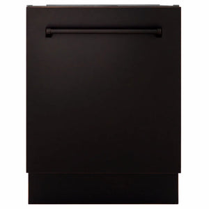 ZLINE 24 in. Tallac Series 3rd Rack Dishwasher with Auto Door Open Drying, 51dBa, Oil-Rubbed Bronze Panel (DWV-ORB-24) main image.