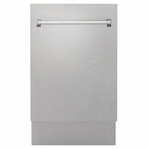 ZLINE 18 in. Tallac Series 3rd Rack Dishwasher with Auto Door Open Drying, 51dBa, Satin Stainless Steel Panel (DWV-SN-18) main image.