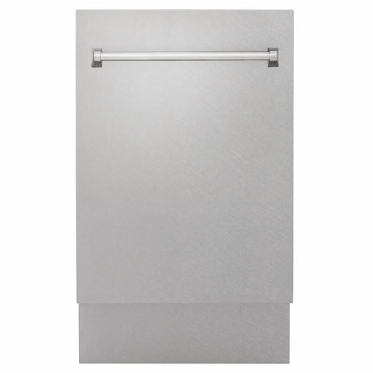 ZLINE 18 in. Tallac Series 3rd Rack Dishwasher with Auto Door Open Drying, 51dBa, Satin Stainless Steel Panel (DWV-SN-18)