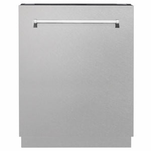 ZLINE 24 in. Tallac Series 3rd Rack Dishwasher with Auto Door Open Drying, 51dBa, Satin Stainless Steel Panel (DWV-SN-24) main image.
