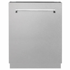 ZLINE 24 in. Tallac Series 3rd Rack Dishwasher with Auto Door Open Drying, 51dBa, Satin Stainless Steel Panel (DWV-SN-24) main image.