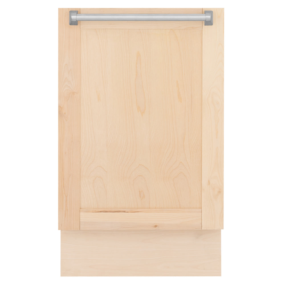 ZLINE 18 in. Tallac Series 3rd Rack Dishwasher with Auto Door Open Drying, 51dBa, Unfinished Wood Panel (DWV-UF-18) main image.
