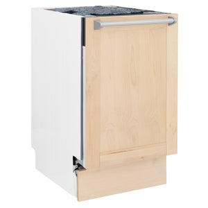 ZLINE 18 in. Tallac Series 3rd Rack Dishwasher with Auto Door Open Drying, 51dBa, Unfinished Wood Panel (DWV-UF-18) side.