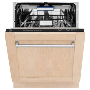 ZLINE 24 in. Tallac Series 3rd Rack Dishwasher with Auto Door Open Drying, 51dBa, Unfinished Wood Panel (DWV-UF-24)
