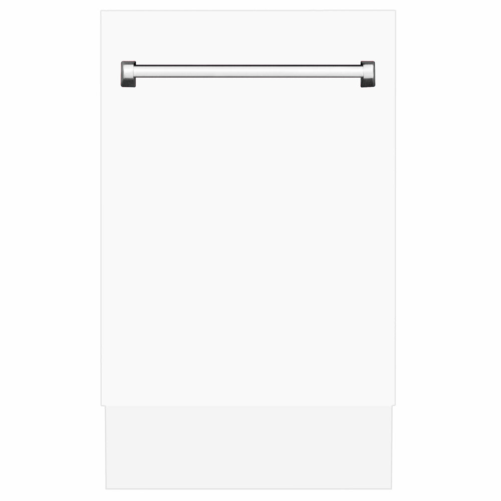 ZLINE 18 in. Tallac Series 3rd Rack Dishwasher with Auto Door Open Drying, 51dBa, White Matte Panel (DWV-WM-18) main image.