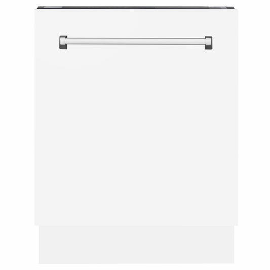 ZLINE 24 in. Tallac Series 3rd Rack Dishwasher with Auto Door Open Drying, 51dBa, White Matte Panel (DWV-WM-24)